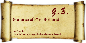 Gerencsér Botond névjegykártya